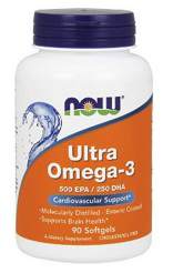Ультра Омега-3 90 капс. Омега-3 с повышенным содержанием DHA и EPA.  Одна капсула содержит:
Натуральный рыбий жир (концентрат)	
1000 мг
Омега-3 жирные кислоты:	
Эйкозапентаеновая кислота (EPA)	
500 мг
Докозагексаеновая кислота (DHA)	
250 мг