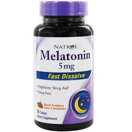 Для здорового сна Melatonin Fast Dissolve 5 mg Natrol  

Natrol Melatonin 5 mg Fast Dissolve - "Быстро Растворимое" быстродействующее снотворное для облегчения бессонницы.