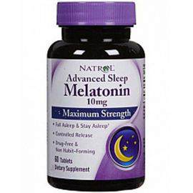 Для здорового сна Melatonin 10 мг Advanced Sleep Natrol 

Advanced Sleep Melatonin Maximum Strength представляет из себя двухслойную таблетку.