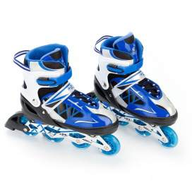Коньки роликовые раздвижные, размер 35-38 см (синий) (Roller skates) 