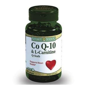 Natures Bounty Коэнзим Q-10 и L-карнитин 1580 мг 60 капсул (Нэйчес Баунти) При повышенных физических нагрузках, синдроме хронической усталости, способствуя похудению, незаменимый компонент процессов выработки энергии и один из наиболее важных антиоксидантов организма.