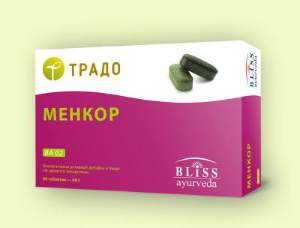 МEНКОР BA 02 
Используется в комплексной терапии нарушений менструального цикла, раннего или позднего полового созревания, предменструального синдрома, нарушениях роста и развития молочных желёз и матки. За 3 месяца до предполагаемой беременности рекомендуется прекратить приём. При ПМС используется до 4-х таблеток в день в зависимости от выраженности симптомов. Может применяться с любыми средствами контрацепции.Формула Менкора создана специально для помощи женщинам активного репродуктивного возраста. Все отклонения женского здоровья, происходящие с женщиной до периода возрастной менопаузы (53-57 лет) относятся к сфере действия Менкора.
