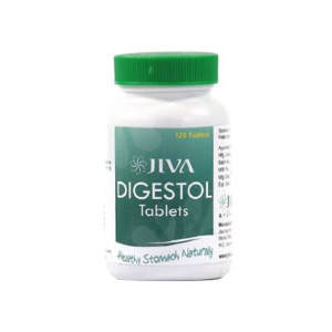 Digestol Jiva Tablet 120 таб – отличное пищеварение. Jiva Digestol Tablet уменьшает усугубленные тридоша и помогает пищеварению за счет увеличения перистальтического движения. Эта специальная формулировка доверенных натуральных ингредиентов, которая быстро контролирует кислотность, метеоризм и расстройство желудка, является хорошим средством для расстройств пищеварения. 