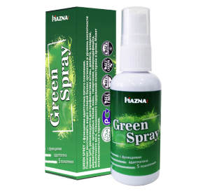 Green spray Green Spray- c функциями адаптогена пятого поколения. Помогает восстановить водно-солевой баланс организма и уровень кислотности крови (рH), рекомендуется для профилактики астмы, диабета, аллергии, ревматоидно-артритных болей, язвы, гипертонии, иммунодефицита, избыточного веса, повышенного содержания холестерина в крови.Может использоваться в терапии.