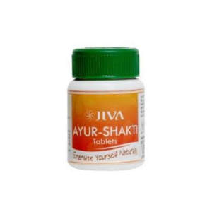 Ayur-Shakti Jiva (Аюр-Шакти) 120 таб.  Jiva Ayur Shakti - это смесь нескольких афродизиакных трав и растений, которые повысят вашу выносливость и помогут улучшить физическую функцию. Это известный и практический препарат, который показывает огромный успех в повышении мужской силы. Он повышает уровень сексуальных жидкостей, известных как Shukra Dhatu в аюрведе. Он также устраняет состояние покрытосеменных у мужчин.