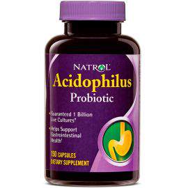 Добавки для здоровья и долголетия Acidophilus Probiotic 100 mg Natrol 150 капсул Упаковка 150 капсул