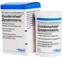 Препарат Дуоденохель (фирма Хеель) Язвенная болезнь двенадцатиперстной кишки, гастродуодениты, гастриты с повышенной кислотностью.