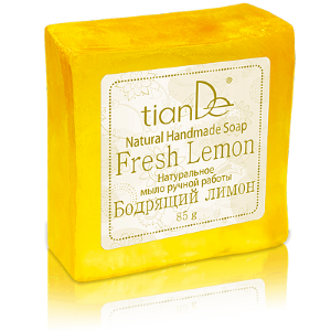 Натуральное мыло ручной работы &quot;Бодрящий лимон&quot; Нежное очищение и бережный уход
Код: 140101 , Вес:85 г