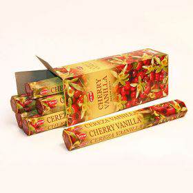 благовония HEM Hexa CHERRY-VANILLA ваниль вишня  Ароматические палочки торговой марки HEM, Индия. по 20 г (20 ароматических палочек)