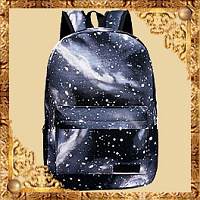 Городской рюкзак с космическим принтом черный