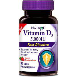 Отдельные витамины Vitamin D3 5,000 IU Fast Dissolve Natrol  

Vitamin D3 Fast Dissolve от Natrol – это биодобавка, в основе которой находится витамин D.