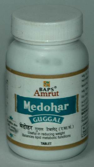 Medohar Guggal Baps Amrut 180 таб – похудение Medohar Guggulu хорошо известен в Аюрведе как препарат против ожирения. Он стимулирует катаболизм сжигание жира, мобилизуется из тканей и способствует устранению его аномального накопления.