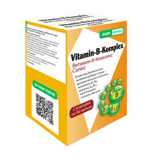 САЛЮС ВИТАМИН-В-Комплекс, ПРОМОНАБОР в упаковке 2 шт. по 60 капсул (в картонной пачке)    Дополнительный источник витаминов В1, В2, ниацина, В6, В12, пантотеновой кислоты, биотина.
Биологически активная добавка к пище (не является лекарством).
