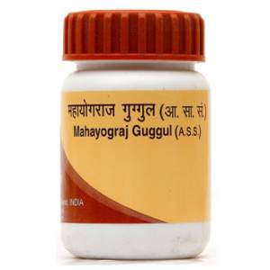 Махайогарадж Гуггул (Mahayograj Guggulu, Divya Pharmacy) 120 таб 

Махайогарадж гуггул обладает всеми свойствами Йогараджа, только действует сильнее.
