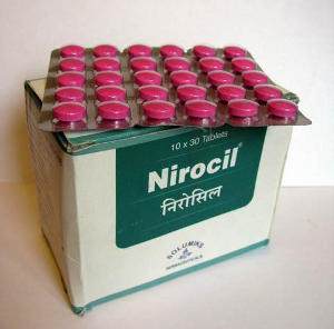 Nirocil Tablets30 таблеток блистер 
Свойства: противолихорадочное, тонизирующее, омолаживающее, улучшающее обмен веществ.

Показания: 

хронический гепатит «В», увеличение печени и селезёнки, анемия, дизентерия, кожные болезни.
