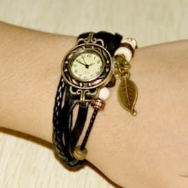 Браслет с часами (черный) (Watch bracelet (black)) 