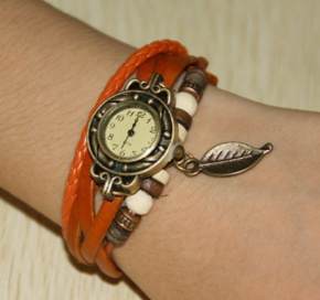 Браслет с часами (оранжевый) (Watch bracelet (orange)) 