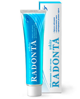 Отбеливающая зубная паста &quot;Radonta White&quot; Бережно отбеливает, восстанавливает минеральный состав эмали.