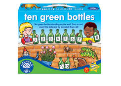 Десять зеленых бутылочек. Игры Orchard Toys Эта увлекательная игра научит малыша заботиться об окружающей среде. Игрокам нужно сбросить все бутылочки в контейнер на переработку. Выбирайте карточки с точками, сопоставляйте число точек и номер бутылочки и (если вам повезёт!) отправляйте их в контейнер. Учимся считать, знакомимся с цифрами и сохраняем природу! 