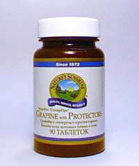 Грэйпайн с Синергист-протектором (Grapine with Protectors) 90 табл. (продукция компании NSP (НСП)) Самый сильный из всех известных антиоксидантов - в 50 раз превышает эффективность витамина Е и в 20 раз - витамина С. 