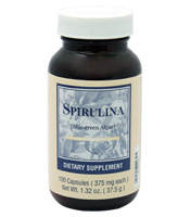 Спирулина (100 капсул по 350 мг) 
Спирулина - Spirulina platensis - это один из видов съедобных микро-водорослей. Она имеет привкус пресноводных водорослей и издавна употреблялась людьми в оздоровительных целях. В естественных условиях водоросль сильно загрязнена. Спирулина, предлагаемая компанией Sunrider, культивируется в контролируемой чистой среде.
 
Добытое из цианобактерии железо лучше усваивается организмом, чем железо, имеющееся в шпинате и других растениях. Спирулина состоит большей частью из протеина, а также славится наличием в ней незаменимых и заменимых аминокислот. Она также содержит Провитамин A, который перерабатывается организмом в Витамин A. 
