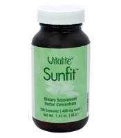 Санфит (100 капс. по 450 мг) Санфит - Sunrider Vitalite Sunfit - травяной препарат из серии Санрайдер Вайталайт для контроля веса, который снижает аппетит, регулирует углеводный обмен, предотвращает всасывание жиров, налаживает обменные процессы, помогает снять стресс. Этот полностью натуральный продукт не содержит ингредиентов, вызывающих побочные эффекты: кофеина, гуараны, эфедры и Ма Хуанг.
