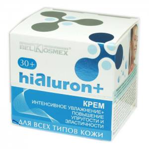 Hialuron+ Крем для лица 30+ (Белкосмекс) 48г Гиалуронат натрия является производным гиалуроновой кислоты - ключевого увлажняющего ингредиента косметической индустрии и естественного компонента внеклеточного матрикса кожи человека.