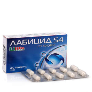 Лабицид S4 капсулы №20 (пробиотик) Лабицид S4 – современный синбиотик, источник полезных пробиотических микроорганизмов лакто- и бифидобактерий и пребиотиков для нормализации микрофлоры желудочно-кишечного тракта.