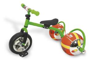 Велосипед с колесами в виде мячей «БАСКЕТБАЙК» зелёный (Walking bike on ball, two) 