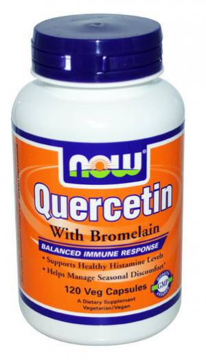 Кверцетин с Бромелаином (800 мг + 200 мг) Cамый универсальный биофлавоноид, мощный антиоксидант, одно из лучших натуральных антигистаминных и протововоспалительных средств. 
