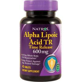 Коэнзим и Антиоксиданты Alpha Lipoic Acid 600 мг Time Release Natrol  

Alpha Lipoic Acid 600 mg Time Release Natrol – это натуральная биодобавка, в состав которой входит альфа-липоевая кислота, крайне важный структурный элемент, который присутствует в каждой клетке.