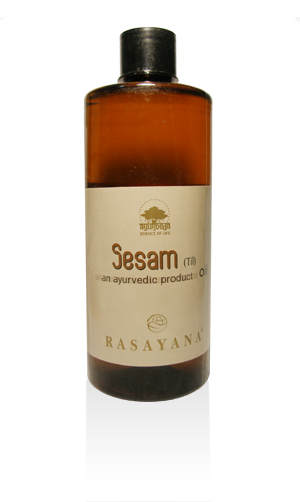 Масло Sesam (продукция компании Raj Rasayana Herbals (Индия)) • 500 мл Высококачественное индийское сезамовое (кунжутное) масло для всех типов масляного массажа