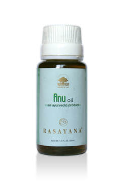 Масло Anu (продукция компании Raj Rasayana Herbals (Индия)) Масло для носа. Традиционно используется в Индии в качестве капель при заболевании уха-горла-носа. 100% натуральное средство.