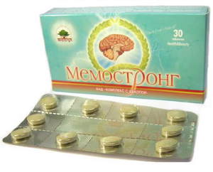 Мемостронг (Производитель ООО «Сибфармконтракт», г.Томск) Натуральный биологически активный комплекс для улучшения памяти, способности к обучению и работоспособности. Повышает активность умственной деятельности и устойчивость к стрессу. Благодаря природным тонизирующим компонентам состава является источником бодрости и хорошего настроения.