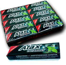 ATAX - ЭНЕРГЕТИЧЕСКАЯ ЖЕВАТЕЛЬНАЯ РЕЗИНКА С КОФЕИНОМ,1шт 