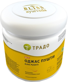 ОДЖАС ПУШТИ ВА 31 (OJAS PUSHTI) 
Слово "Оджас" переводится с языка хинди как "идеальное здоровье", а "Пушти" - "наиболее полный", именно поэтому рецептура Оджас Пушти наиболее полно обеспечивает поддержание идеального здоровья. Применение этого аюрведического комплекса здоровыми людьми позволяет минимизировать расходы биологических ресурсов организма и сбалансировать энергозатраты клеток тела, т.е. замедлить биологический возраст и, при регулярном применении,  получить омолаживающее действие.
