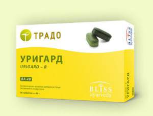 УРИГАРД ВА 49 (URIGARD-R) 
Универсальный регулятор водно - солевого обмена. Улучшает выведение солей, восстанавливает эпителий мочевыводящих путей, питает воспалённые ткани, снимает спазмы мочеточников и мочевого канала.Формула Уригарда, составленная по древним аюрведическим канонам, позволяет регулировать и восстанавливать выделительную и концентрационную функцию почек.
