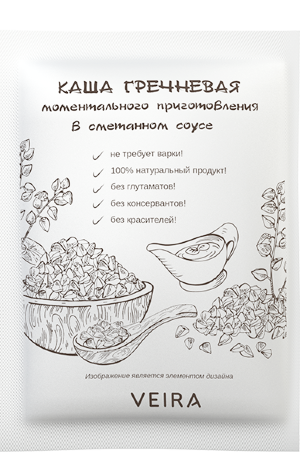 Каша гречневая в сметанном соусе 45 гр Продукт моментального приготовления