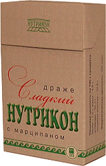 Драже "Сладкий нутрикон" с марципаном, 100 г Вкусный
 и удобный в употреблении продукт. Он заменит привычные сладости и 
дополнит ваш рацион пищевыми волокнами.  Оригинальная упаковка позволит 
Вам всегда носить его при себе и привлечь внимание новых консультантов. Всемирная организация здравоохранения рекомендует в течение дня употреблять 30–40 г пищевых волокон.