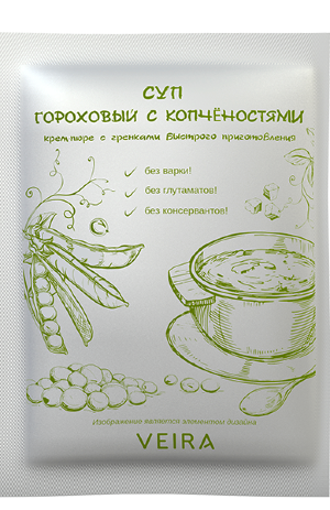 Суп-пюре гороховый с копченостями 20 гр Продукт моментального приготовления