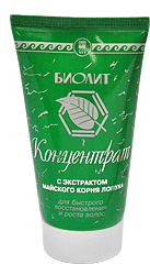 Концентрат с экстрактом корня лопуха, жидкость, 150 мл Питает и укрепляет волосы по всей длине. Устраняет перхоть, сухость и ломкость волос; придает волосам живой блеск и объем. Подходит для всех типов волос. Эффект воздействия концентрата проявляется уже после первого применения.