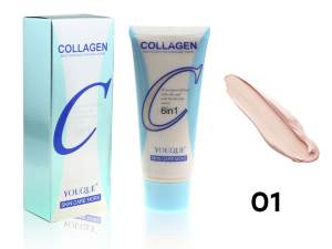 Увлажняющий тональный крем COLLAGEN MOISTURIZING AND CONCEALER CREAM Плотный 60 ml, тон 01 Тон подстраивается под любой цвет кожи.