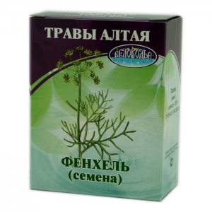 Беловодье Фенхель семена 50г Семена фенхеля в народной медицине применяют как средство от кашля, коклюша, в качестве слабительного, при желчнокаменной болезни, бронхите, альготерии и половом инфантилизме.
