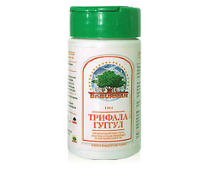 Трифала Гуггул (Triphala Guggulu) (продукция компании Дабур (Индия)) Средство издавна использовалось с учетом выраженного очищающего и омолаживающего эффекта для профилактики и лечения широкого спектра острых и хронических заболеваний. Полностью очищает тонкий и толстый кишечник, печень, кровь, лимфу, почки и клетки нервной системы. Применяется при комплексном лечении атеросклероза, ожирения и сахарного диабета II типа, подагры, мочекаменной и желчекаменной болезни, полиартритов, артрозов и остеохондрозов, язвенной болезни 12-перстной кишки, кандидозов кишечника и половых путей, заболеваний дыхательной системы.