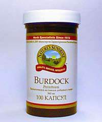 Репейник / Burdock 100 капс. (продукция компании NSP (НСП)) Бeрдок (Репейник) / Burdock 100 капс. используется при гастритах, колитах с привычными запорами, воспалительных заболеваниях печени и желчного пузыря, заболеваниях почек и как средство, улучшающее состояние кожных покровов. 