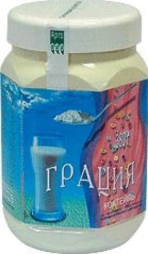 Коктейль "Грация", 380 г В качестве дополнительного источника белка, витаминов и микроэлементов в основном рационе питания взрослых, детей, беременных и кормящих женщин, людей, страдающих хроническими заболеваниями