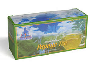 Целебный чай из листьев папайи (компания Дабур (Индия)) 100% натуральный продукт. Является эффективным средством для укрепления иммунной системы, при избыточном весе, воспалительных процессах, язве желудка и двенадцатиперстной кишки, при заболеваниях раком, циррозе печени, лейкемии. Пакетирован и готовится в виде чая.