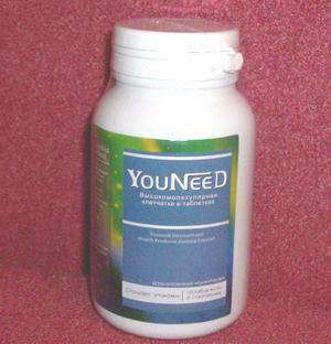Высокомолекулярная клетчатка от компании YouNeeD Высокомолекулярная клетчатка YOUNEED - это продукт тщательных исследований привычек питания человечества. Он создан в соответствии с концепциями оздоровления YOUNEED. Препарат содержит пять основных активных компонентов: конжаковая камедь, высокомолекулярная клетчатка, хитозан, спирулина, белковый порошок,